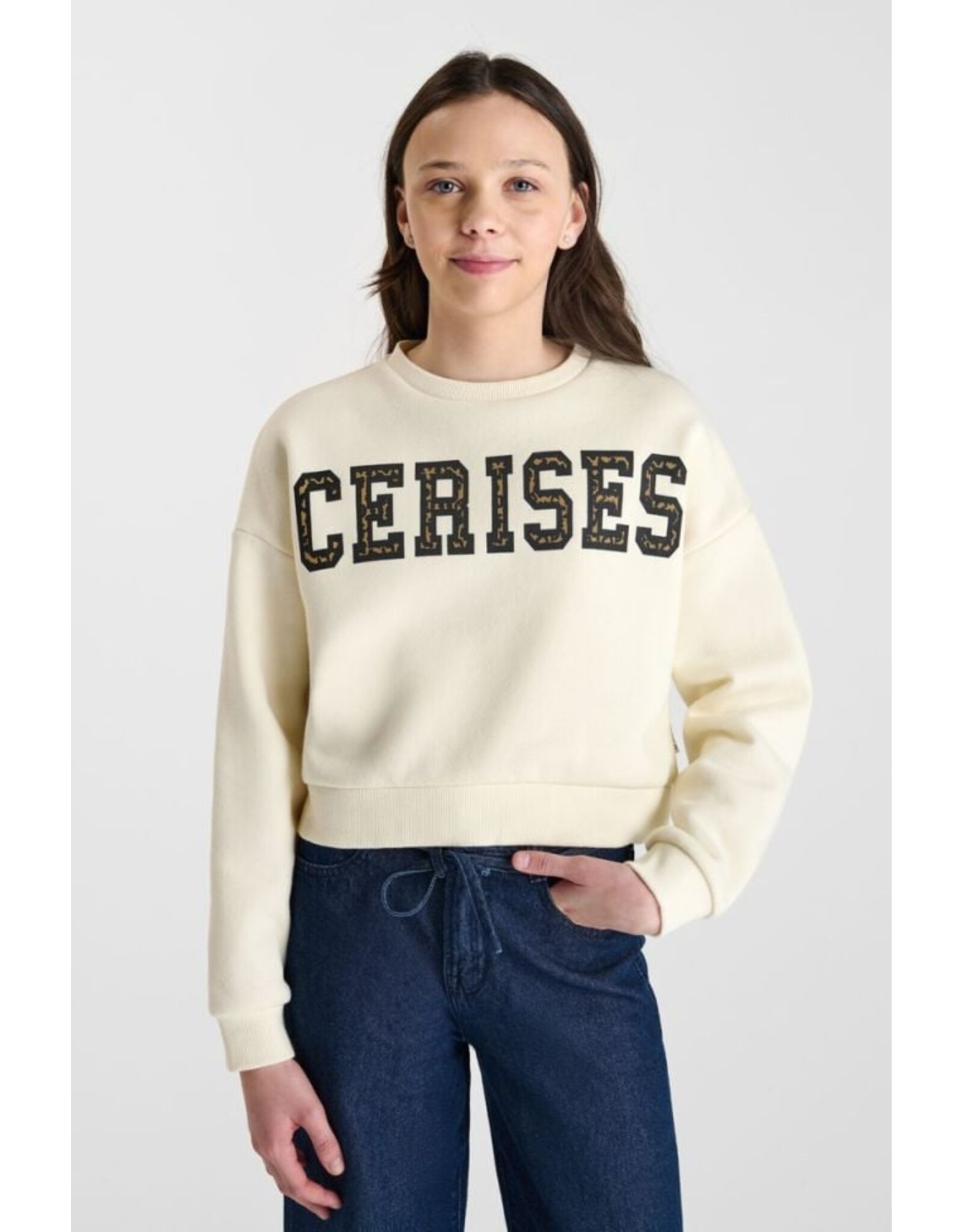 Le temps des cérises sweater ecru logo panter