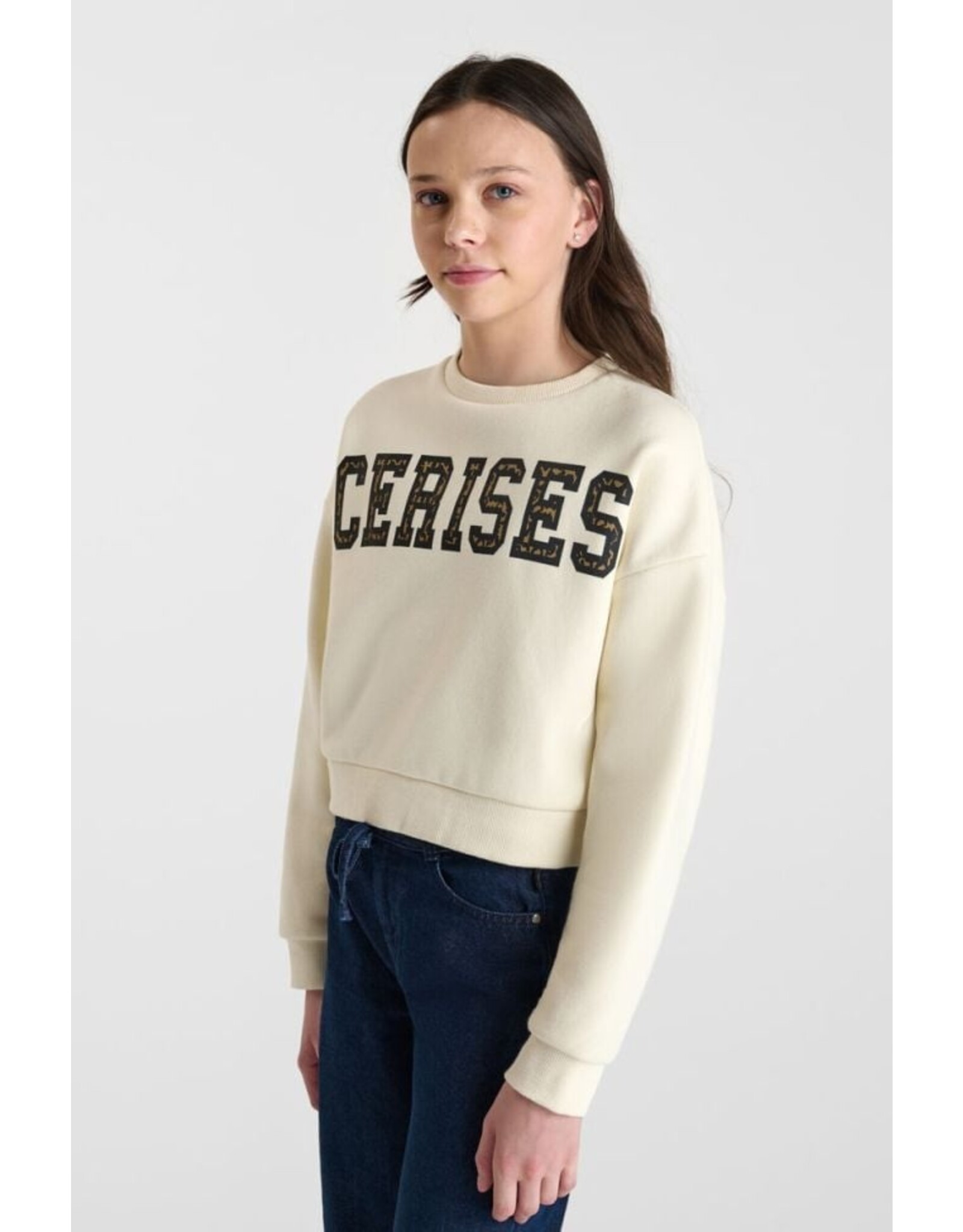 Le temps des cérises sweater ecru logo panter
