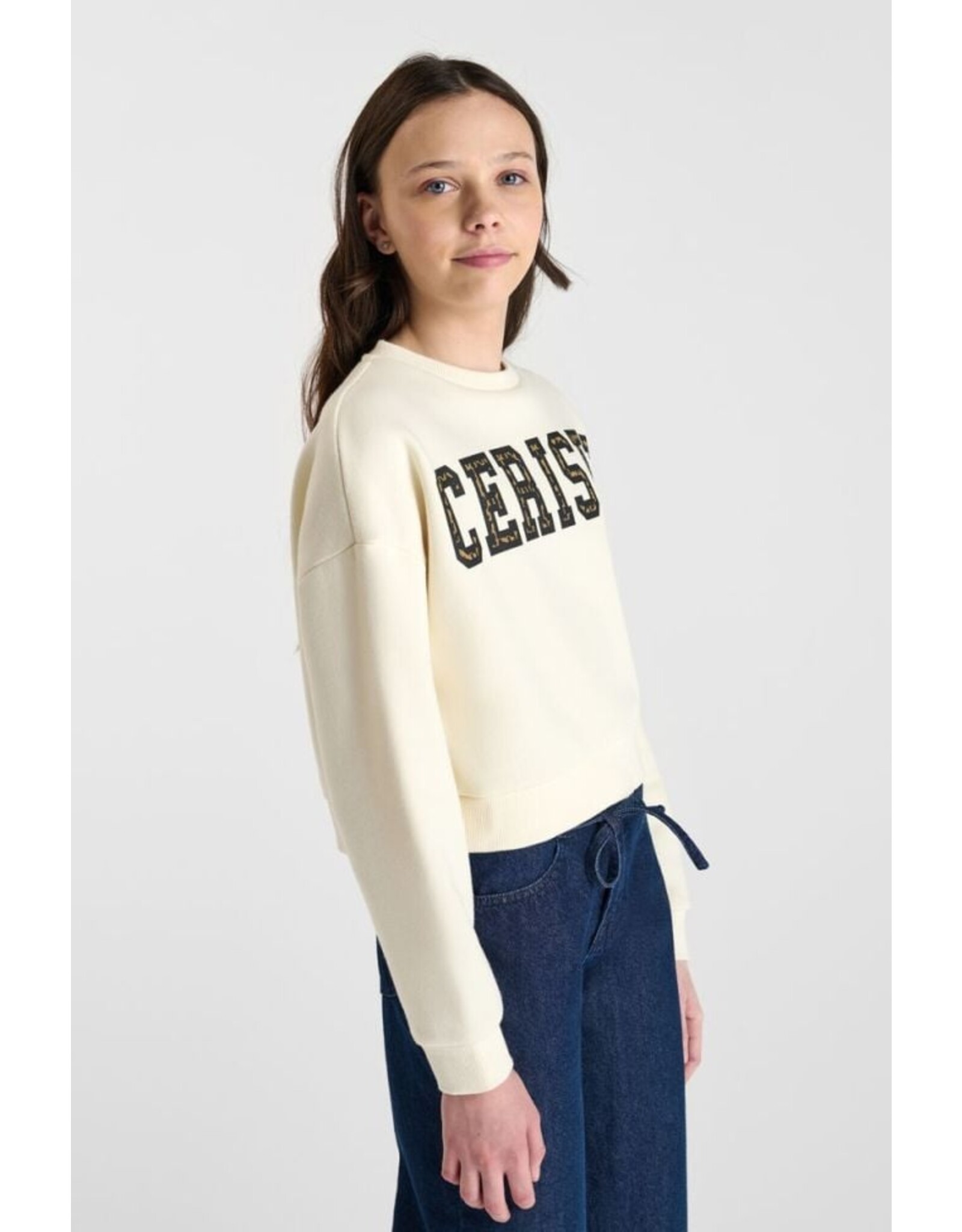 Le temps des cérises sweater ecru logo panter