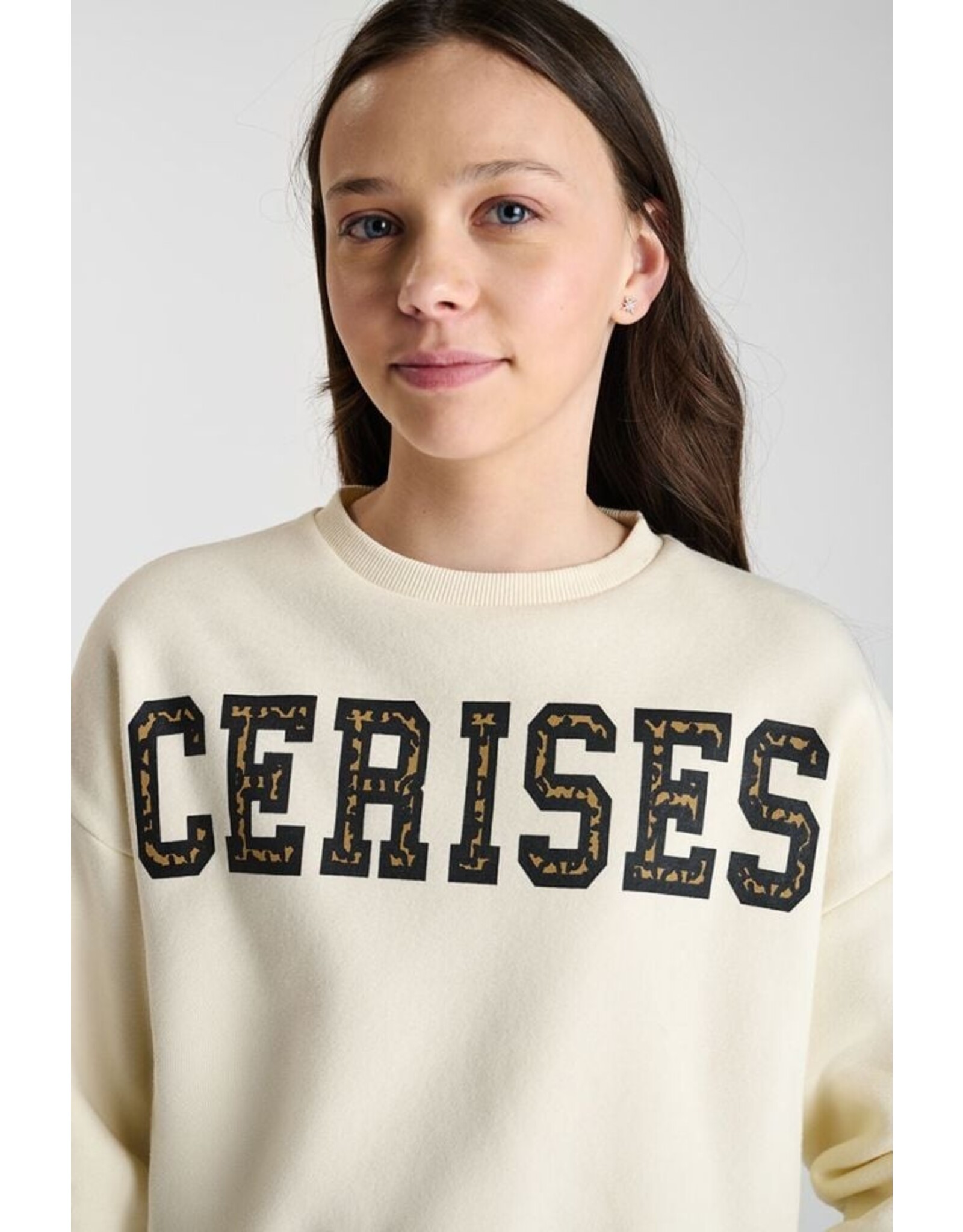 Le temps des cérises sweater ecru logo panter
