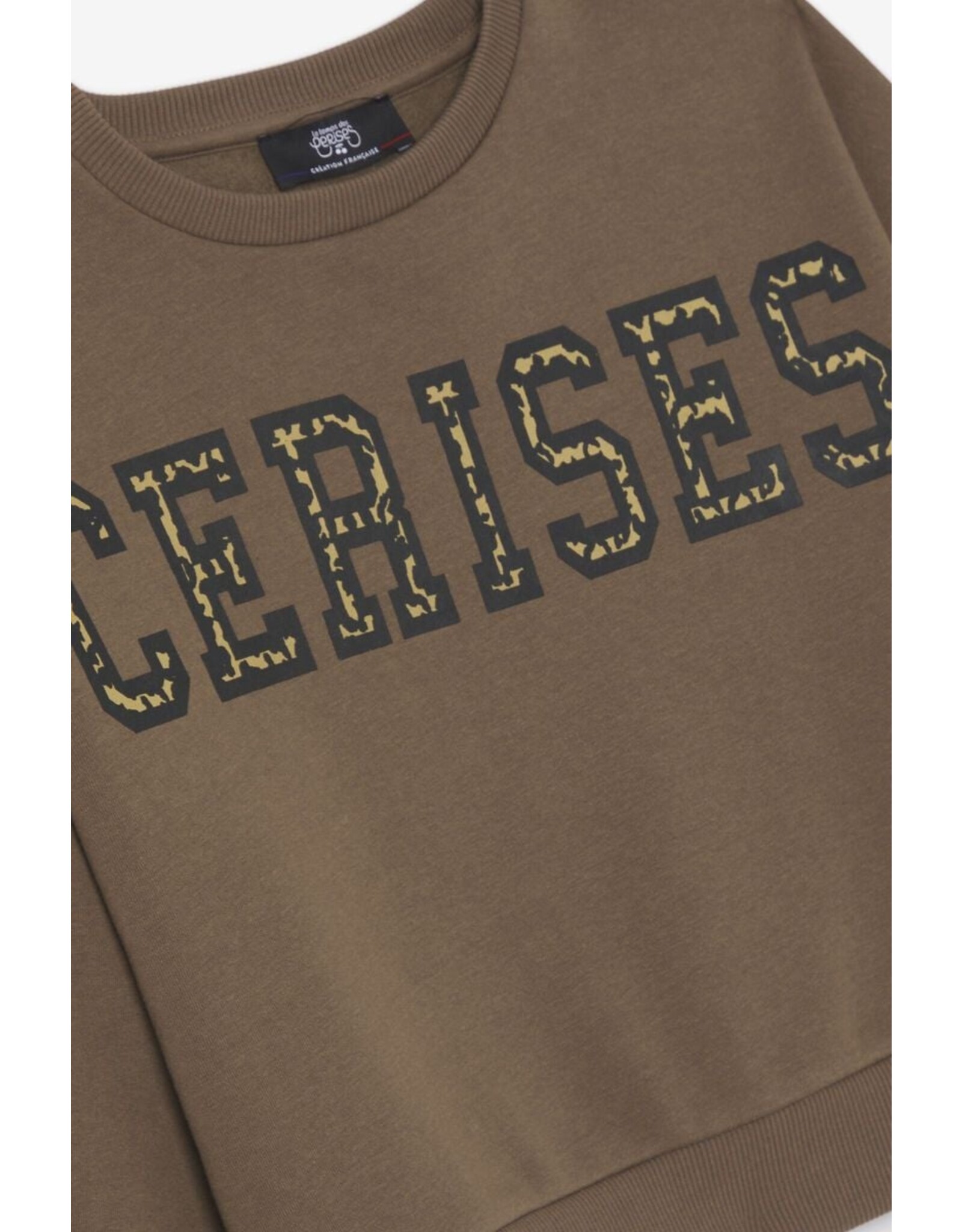 Le temps des cérises sweater chocolat logo panter
