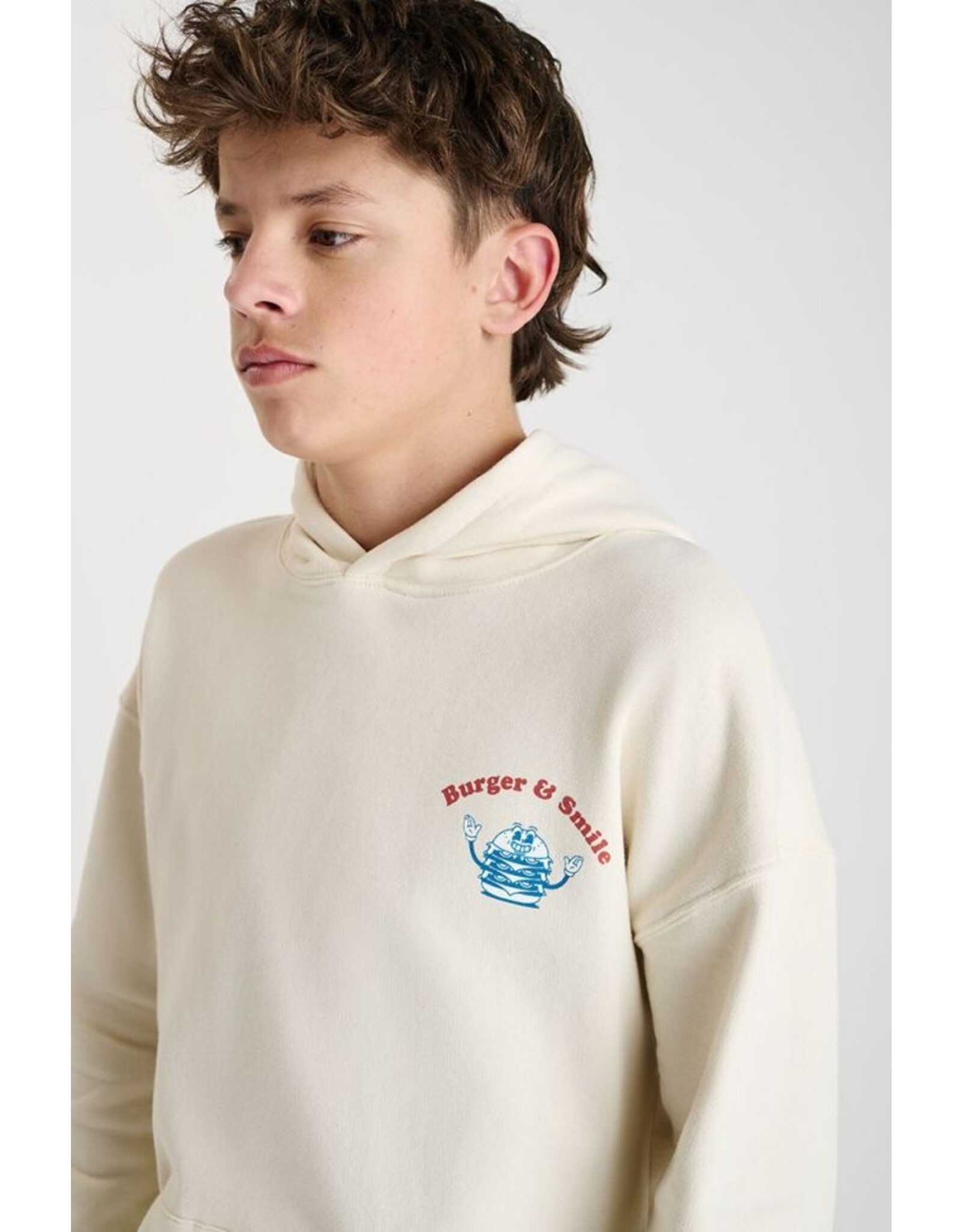Le temps des cérises hoodie Louibo  burger &smile beige