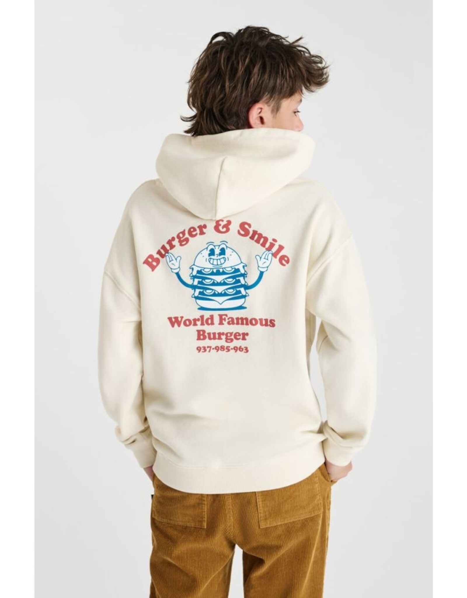 Le temps des cérises hoodie Louibo  burger &smile beige
