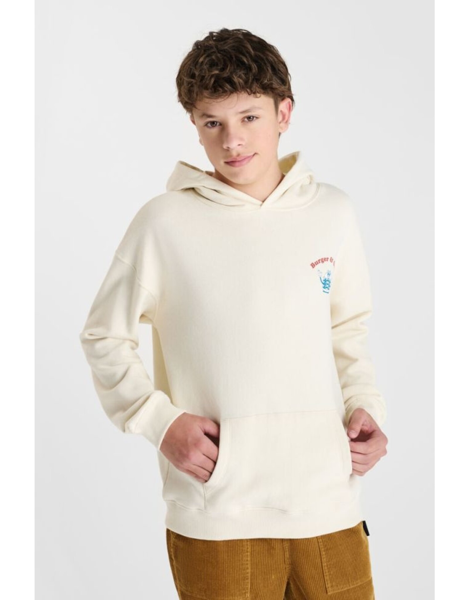 Le temps des cérises hoodie Louibo  burger &smile beige