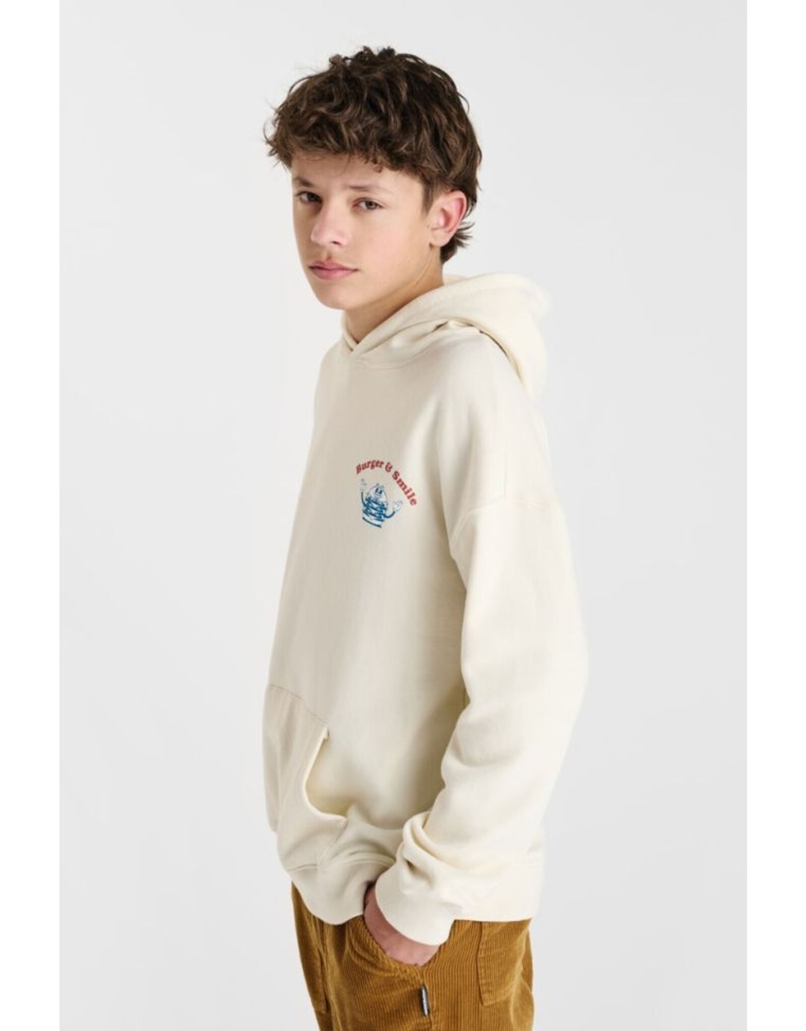 Le temps des cérises hoodie Louibo  burger &smile beige