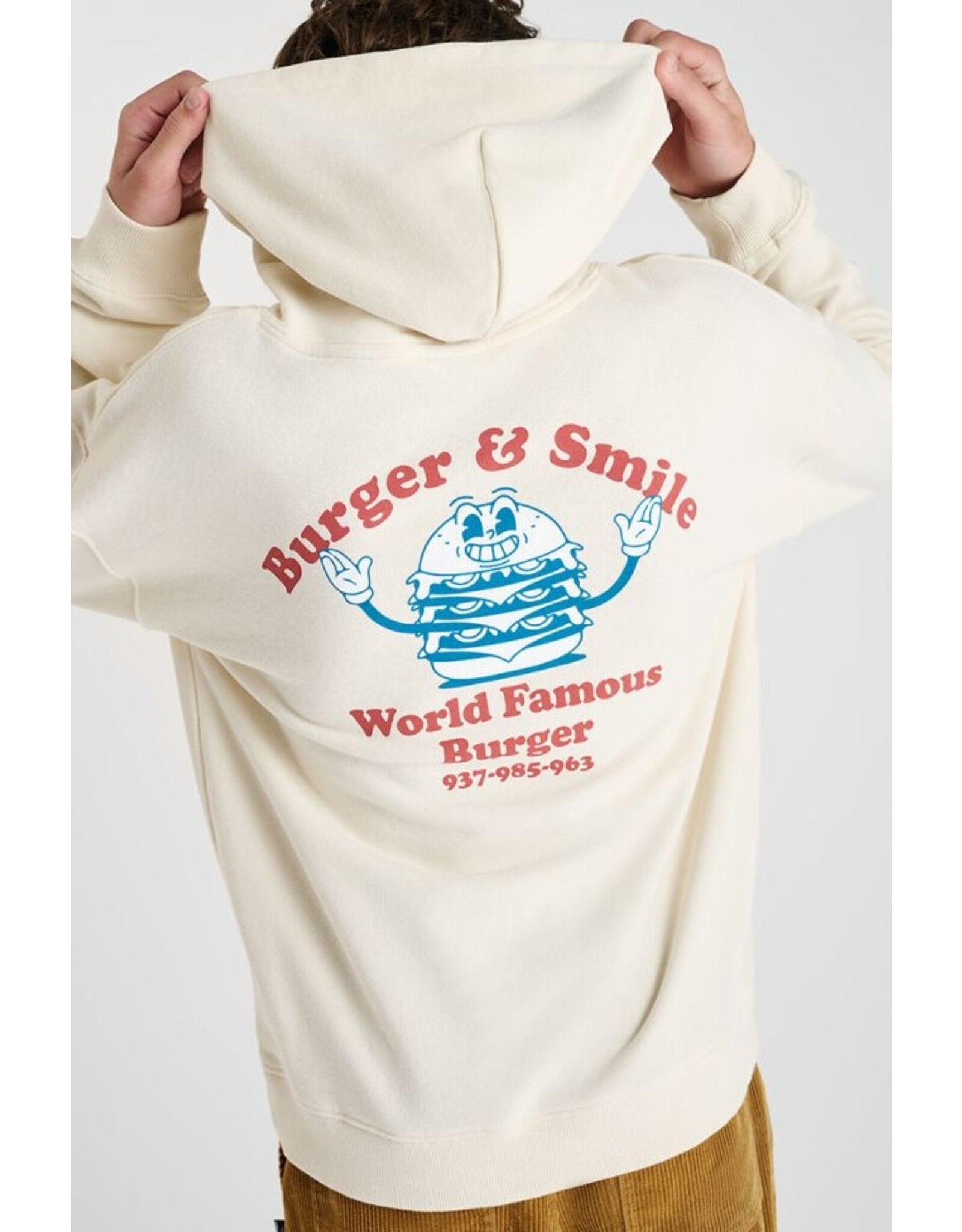 Le temps des cérises hoodie Louibo  burger &smile beige