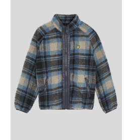 Lyle & Scott jas fleece geruit navy