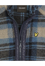 Lyle & Scott jas fleece geruit navy