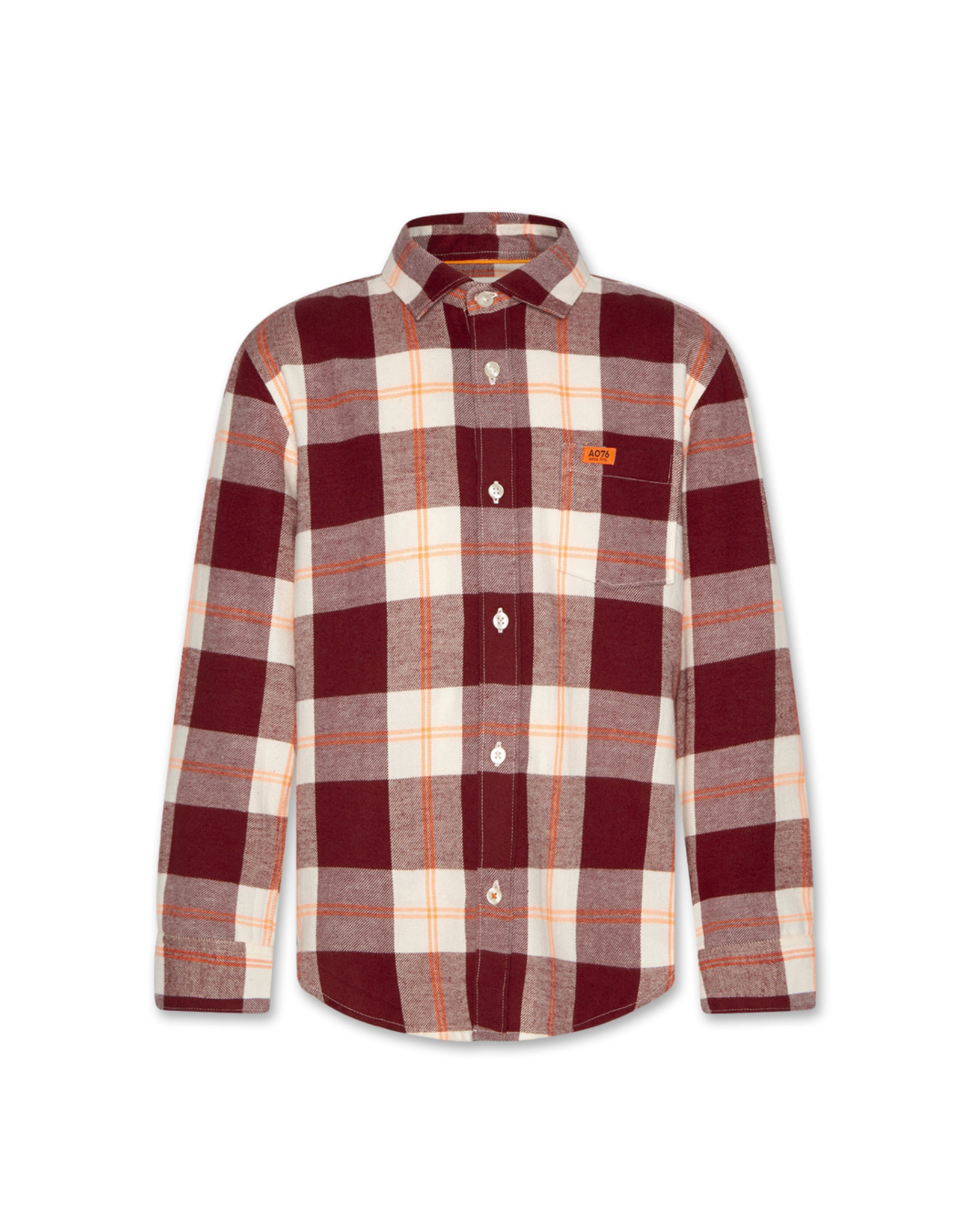 A076 hemd flanel tim ruit bordeaux