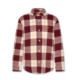 AO76 hemd flanel tim ruit bordeaux