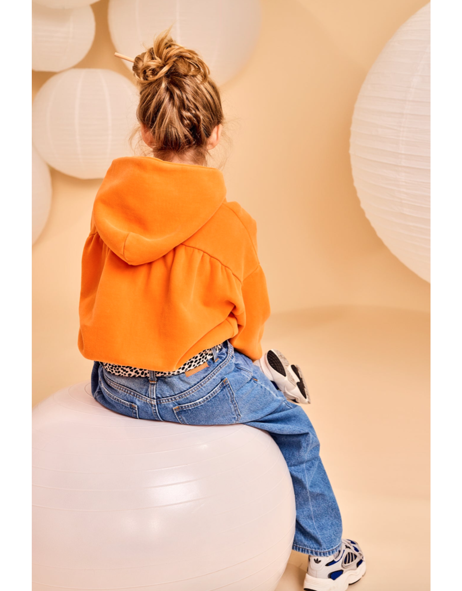 A076 hoodie cropped Blade orange