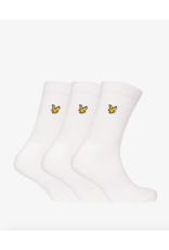 Lyle & Scott 3 pack kousen wit