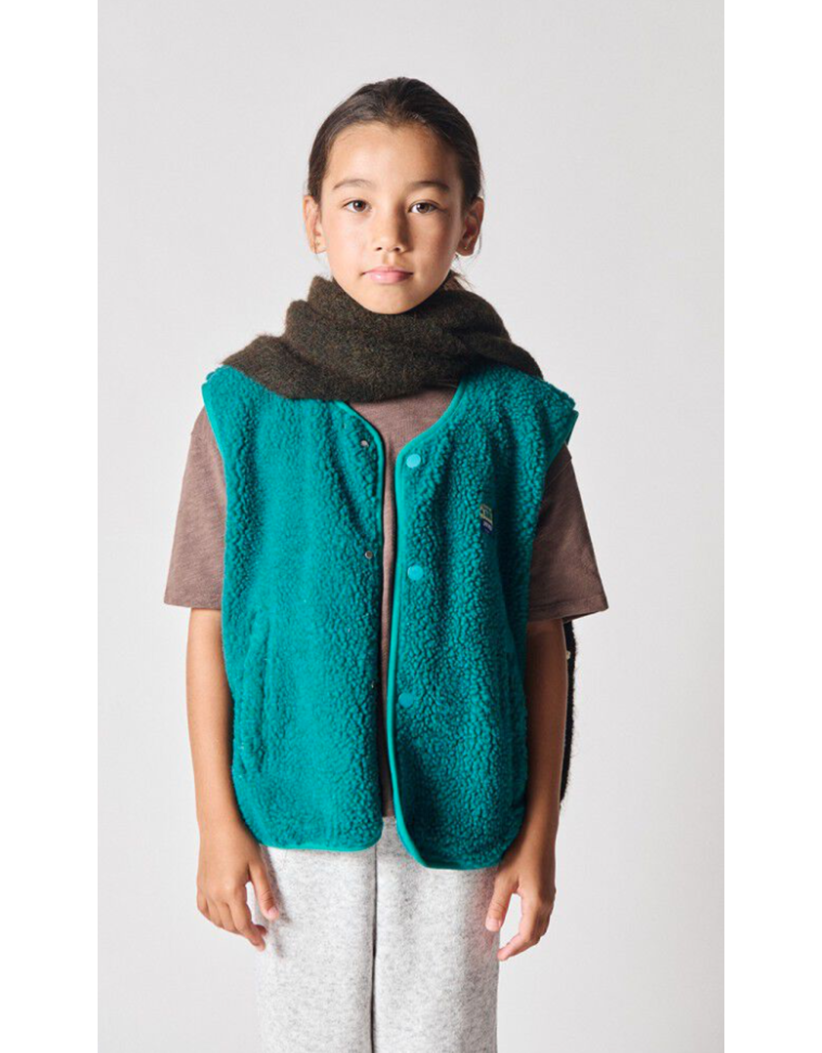 American Vintage mouwloze teddy jas Hoktown menthol