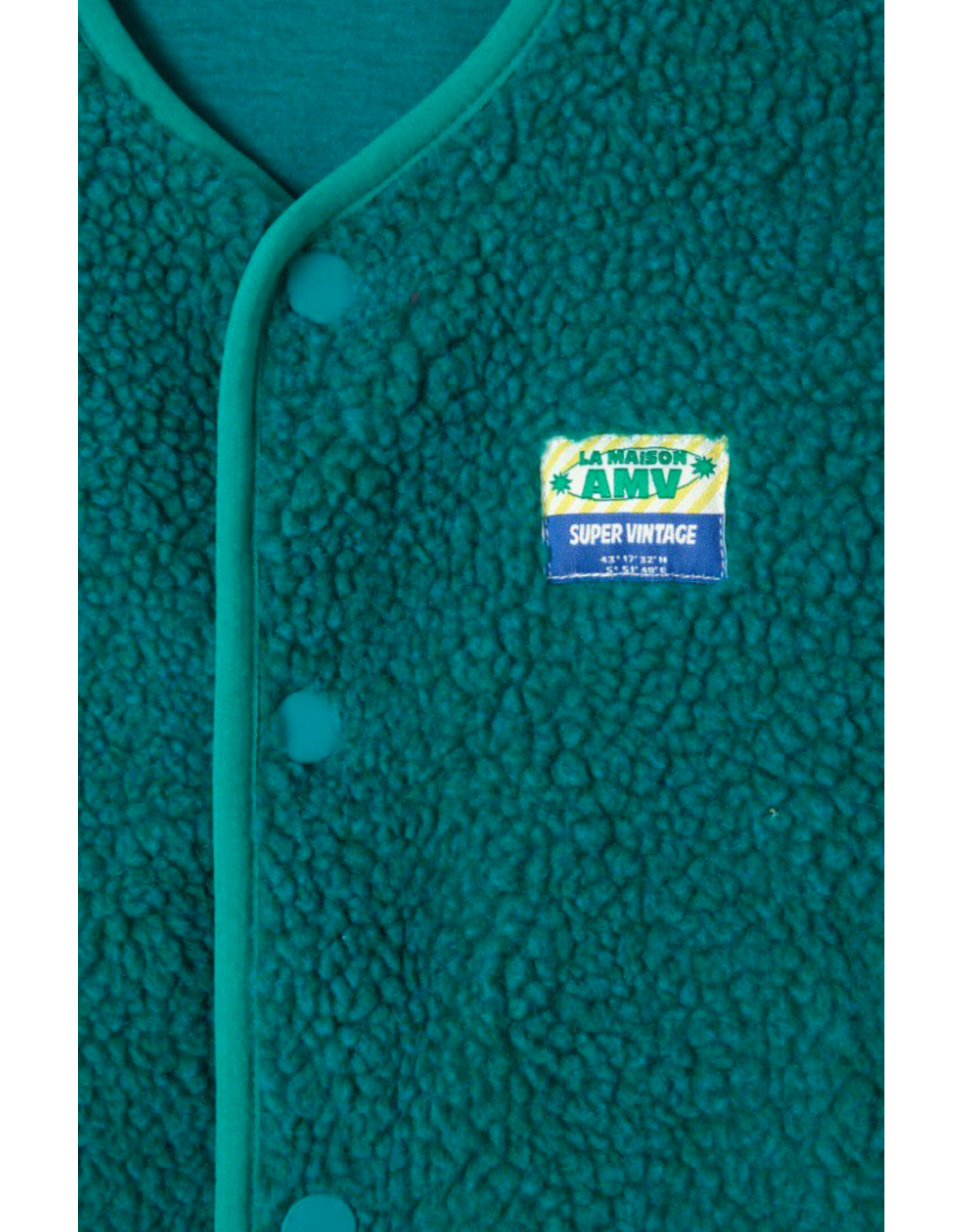 American Vintage mouwloze teddy jas Hoktown menthol