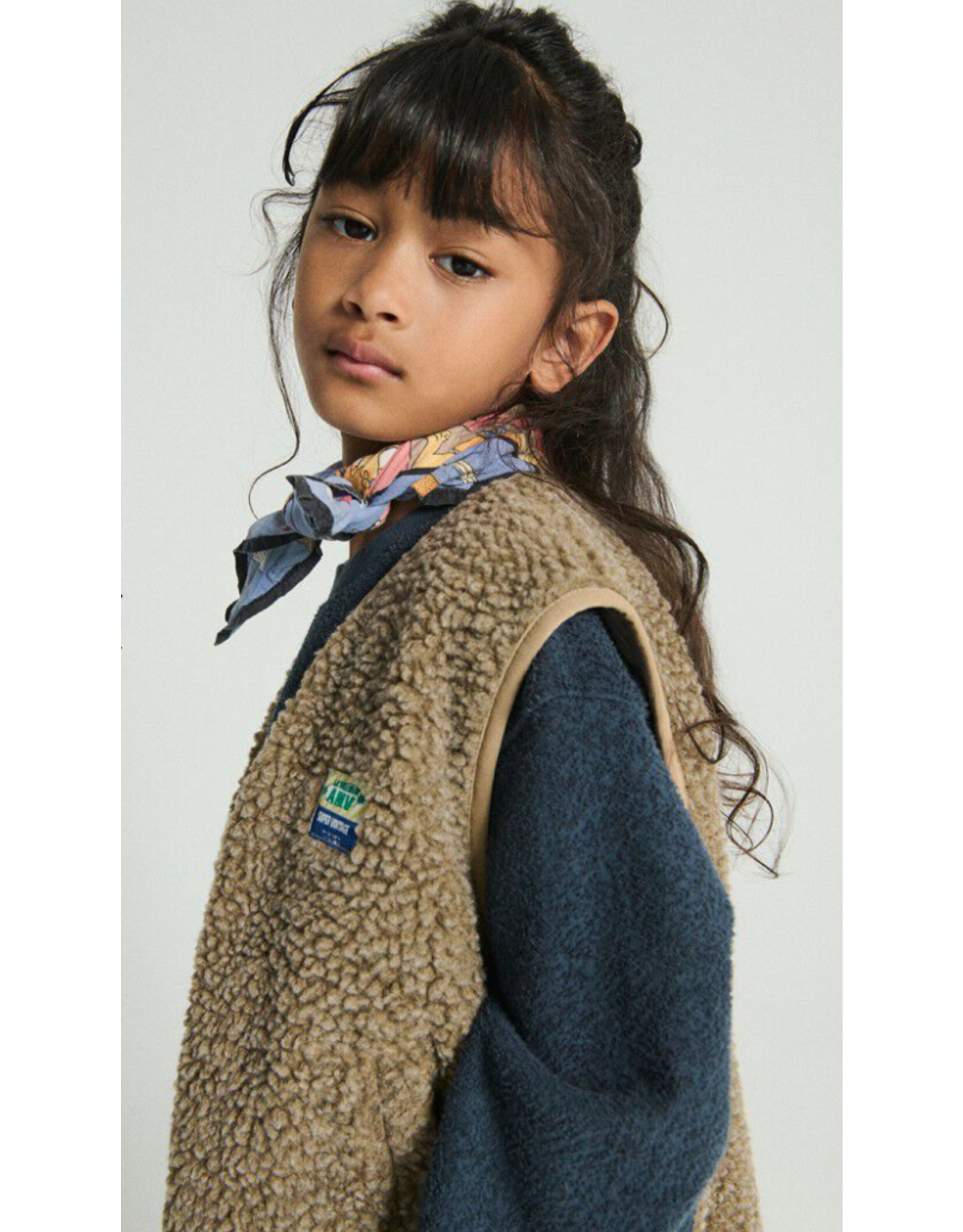 American Vintage mouwloze teddy jas hoktown muscade