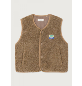 American Vintage mouwloze teddy jas hoktown muscade