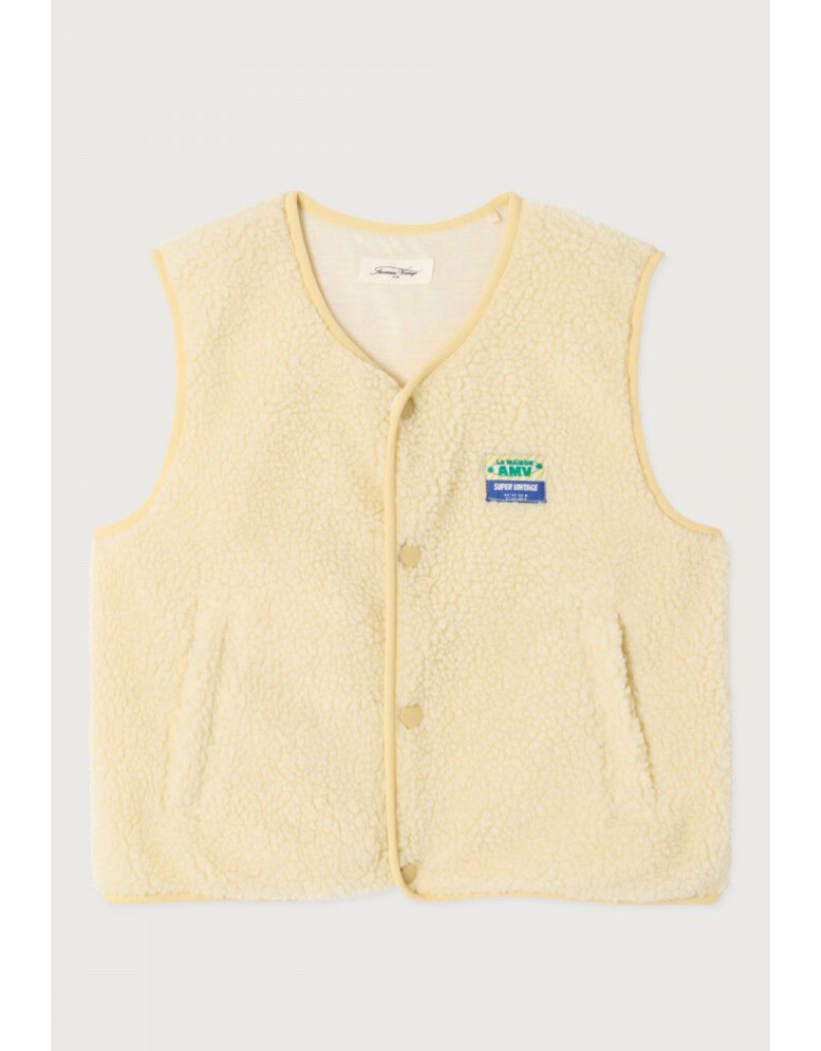 American Vintage mouwloze teddy jas Hoktown ecru