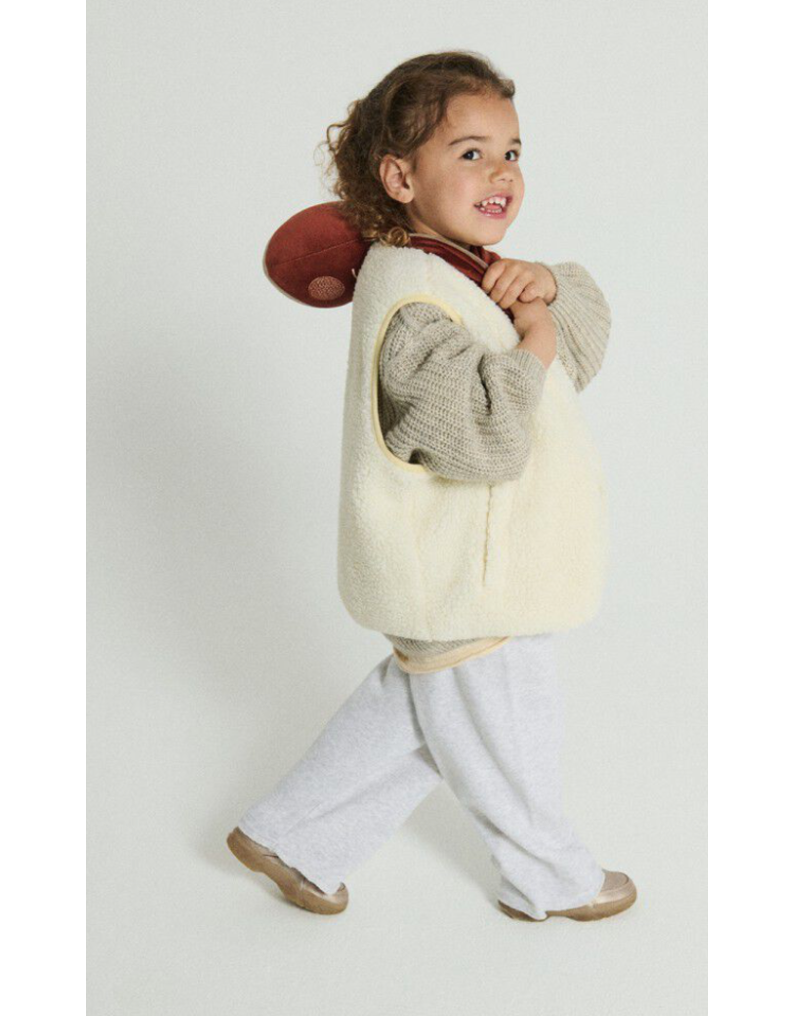 American Vintage mouwloze teddy jas Hoktown ecru