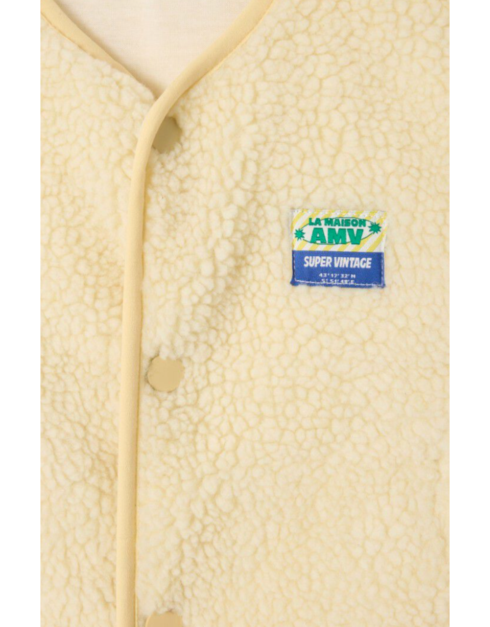 American Vintage mouwloze teddy jas Hoktown ecru