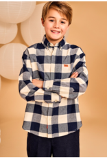 A076 hemd flanel Frank ruit marine