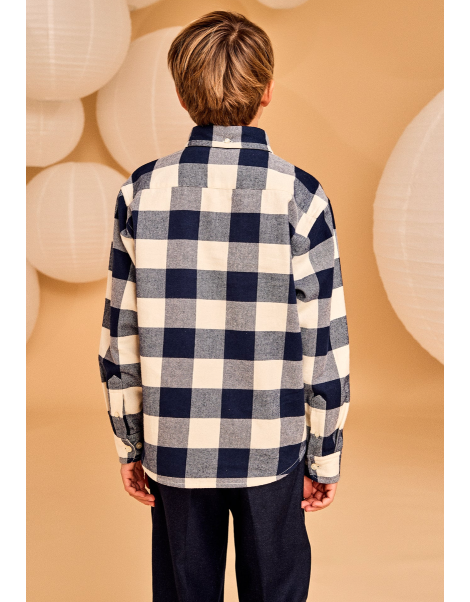 A076 hemd flanel Frank ruit marine