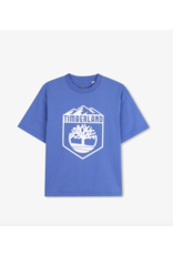 Timberland lavendelblauw T-shirt logo wit