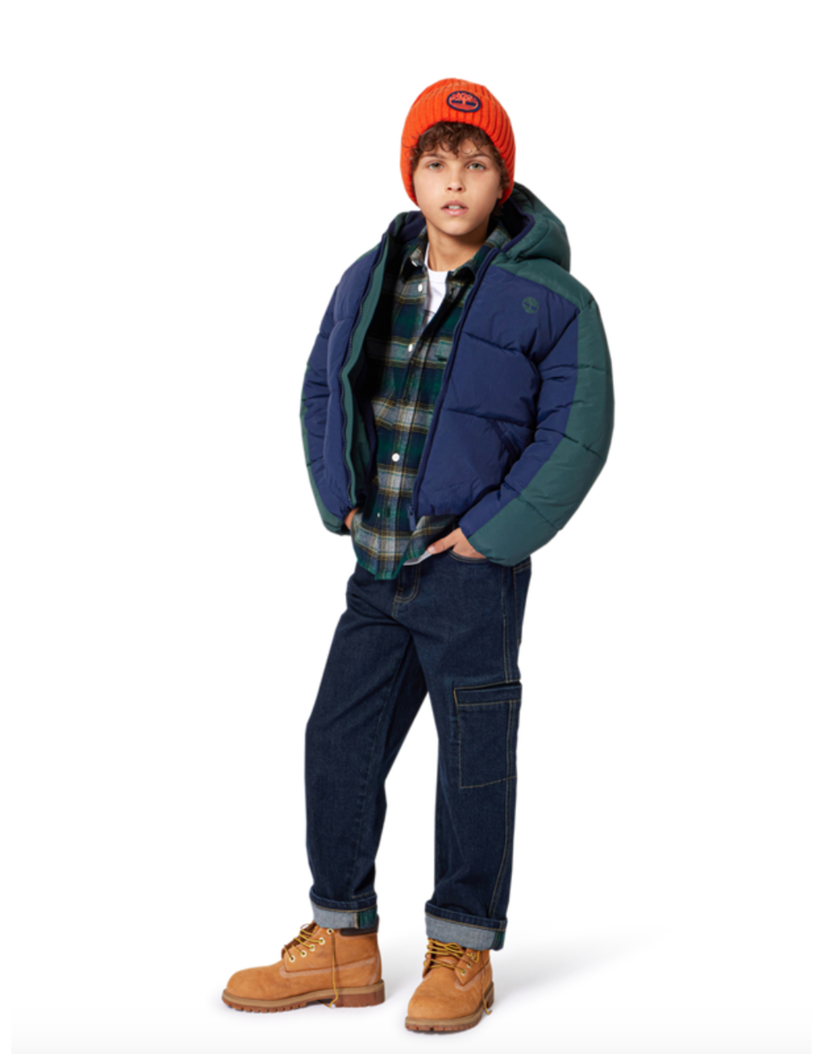 Timberland Puffer jas bottle green navy