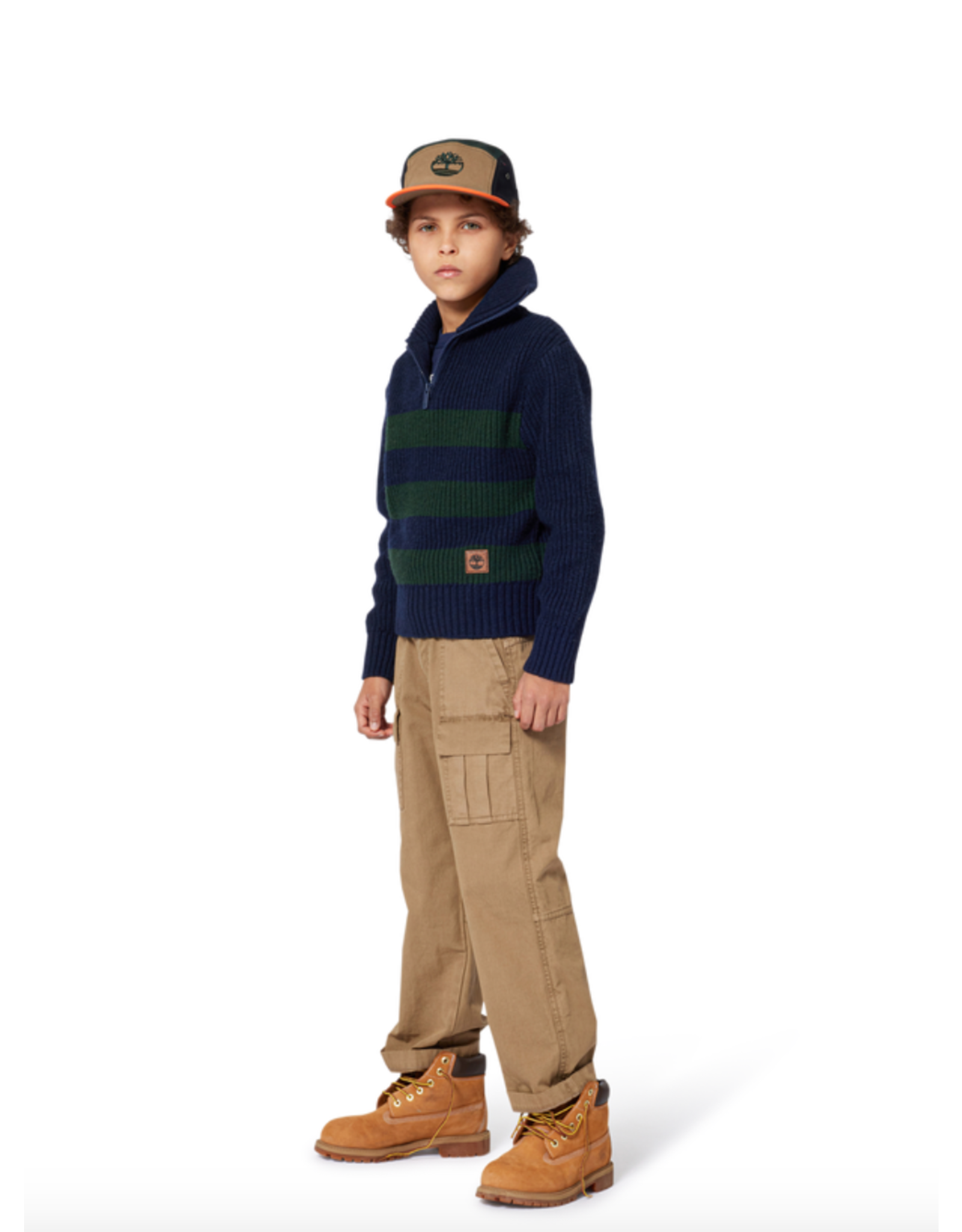 Timberland Pull jumper navy groen gestreept