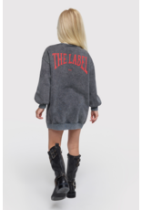 Alix mini sweater jurk charcoal grey logo