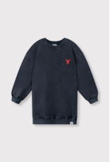 Alix mini sweater jurk charcoal grey logo