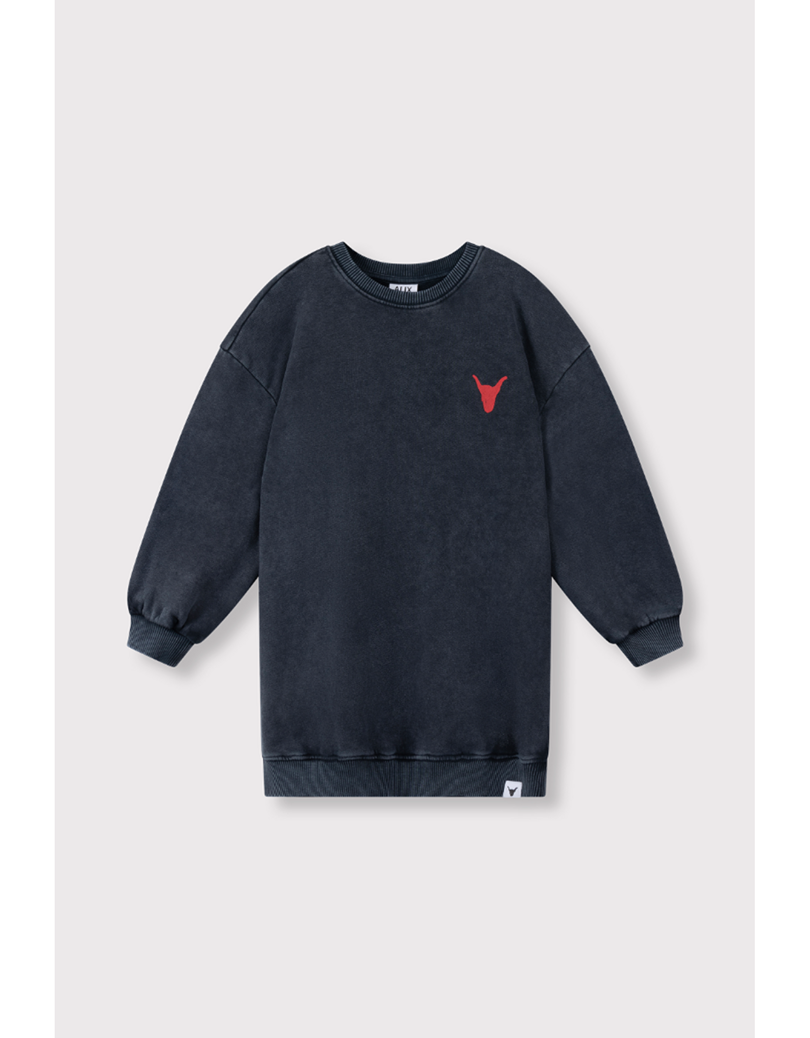 Alix mini sweater jurk charcoal grey logo