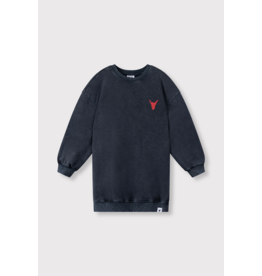 Alix mini sweater jurk charcoal grey logo