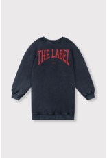 Alix mini sweater jurk charcoal grey logo