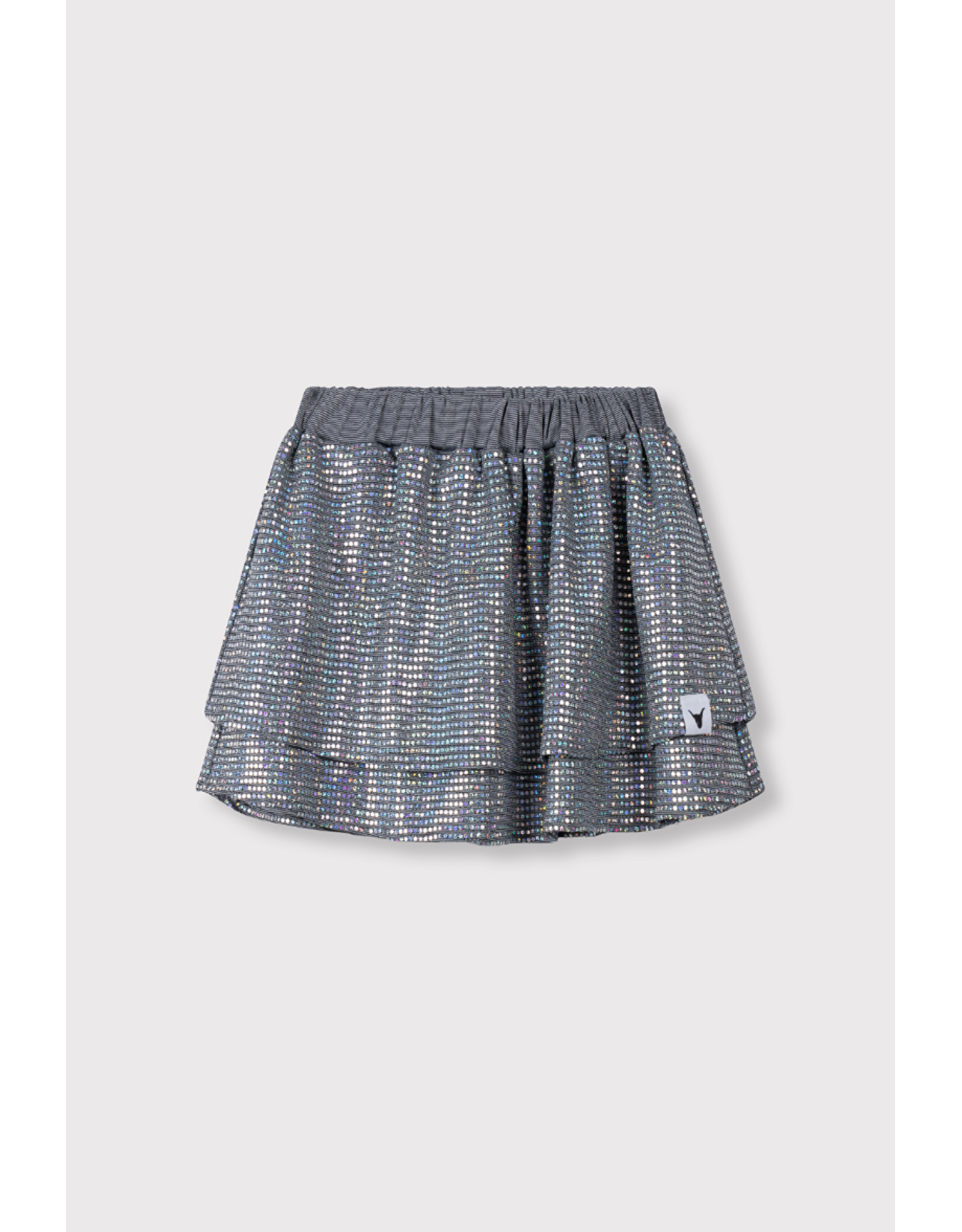Alix mini rok glitter zilver