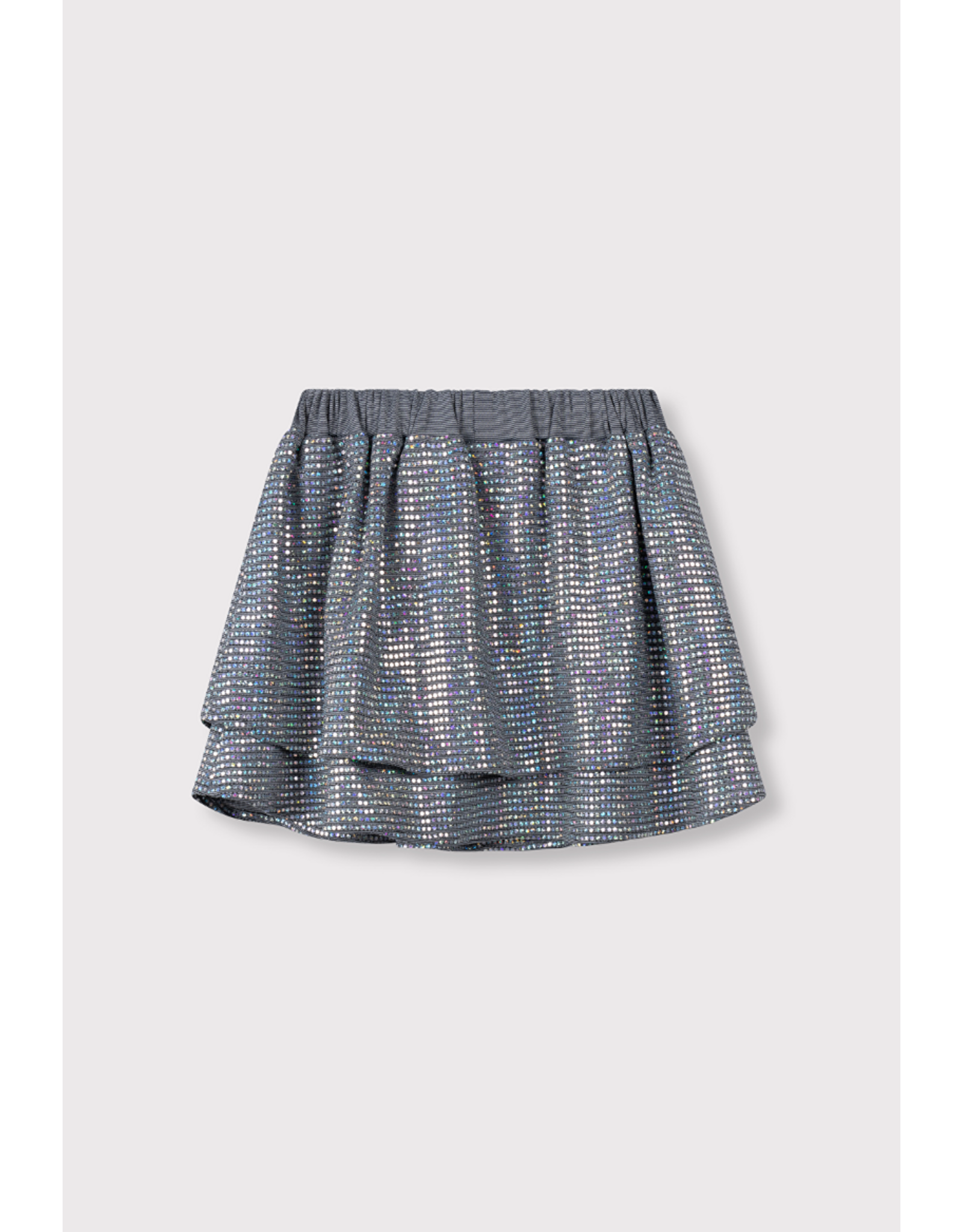 Alix mini rok glitter zilver