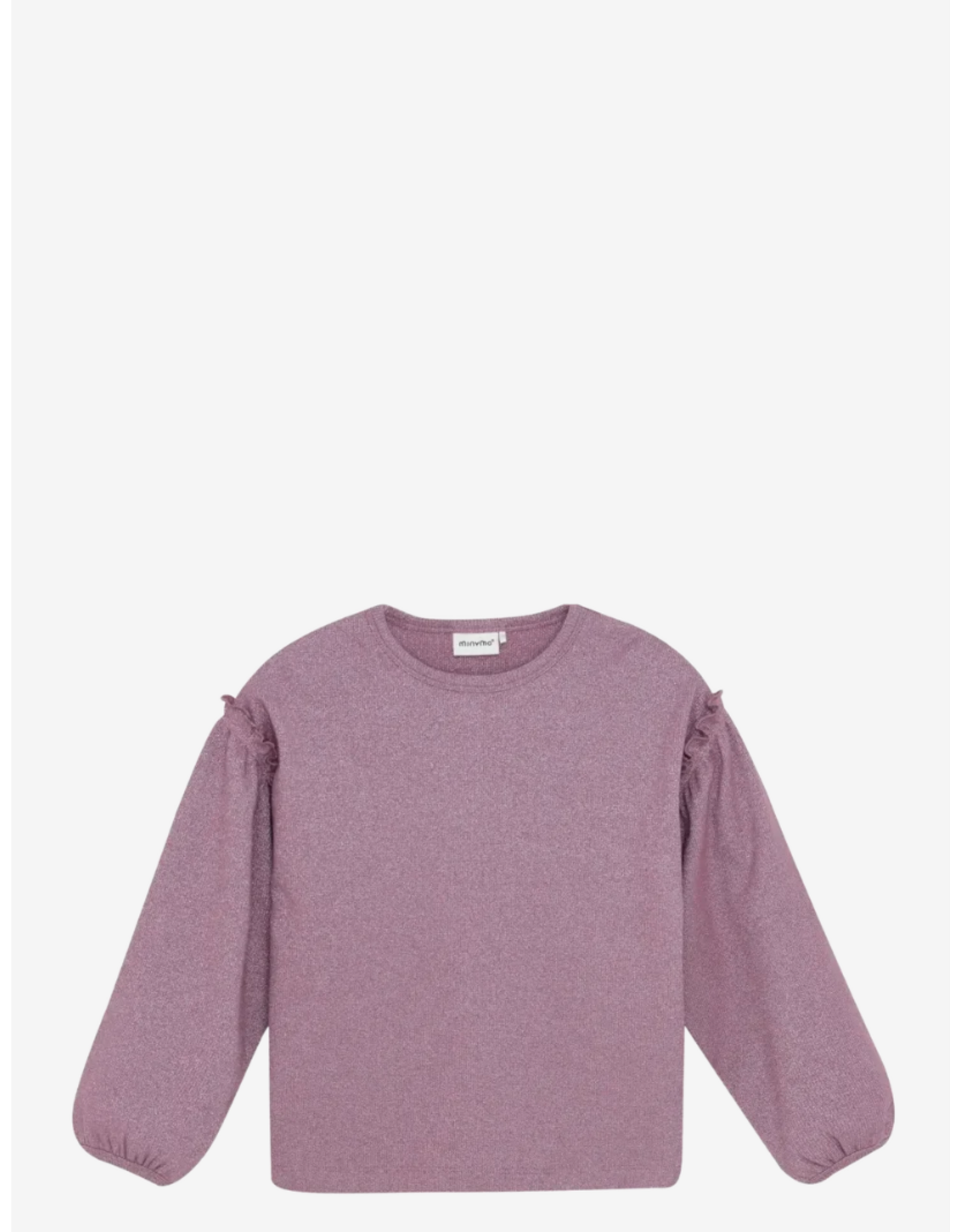 minymo t-shirt lange mouw glitter rib rose brown
