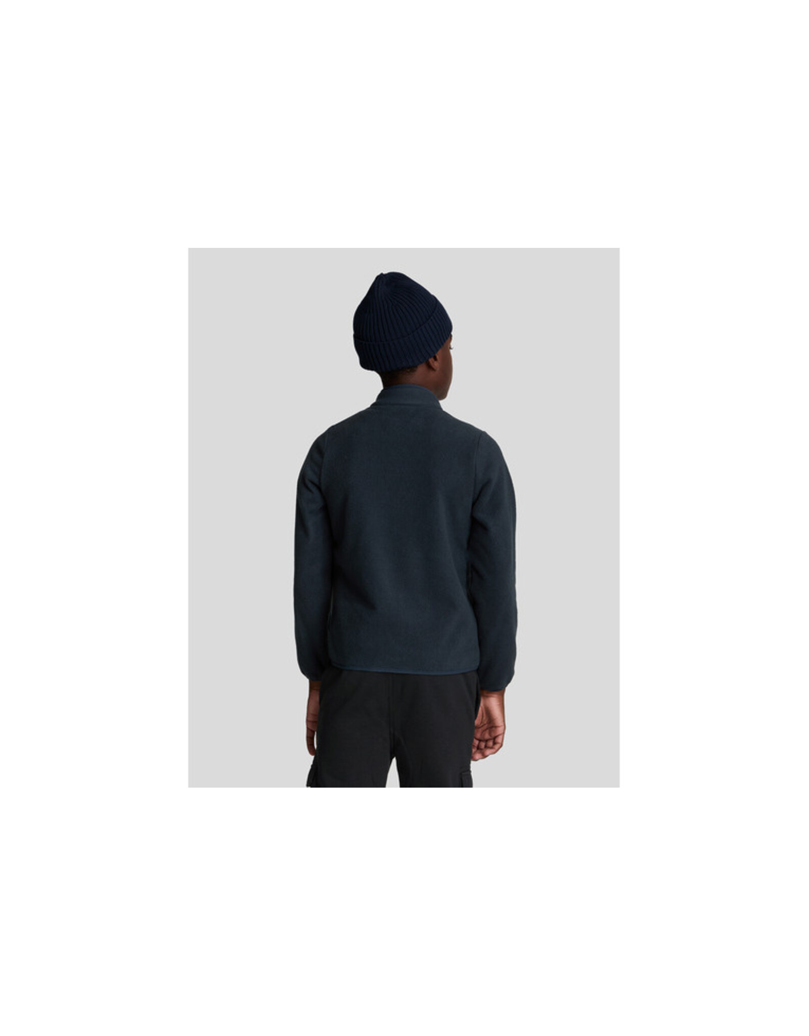 Lyle & Scott Microfleece sweat met rits dark navy