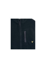 Lyle & Scott Microfleece sweat met rits dark navy