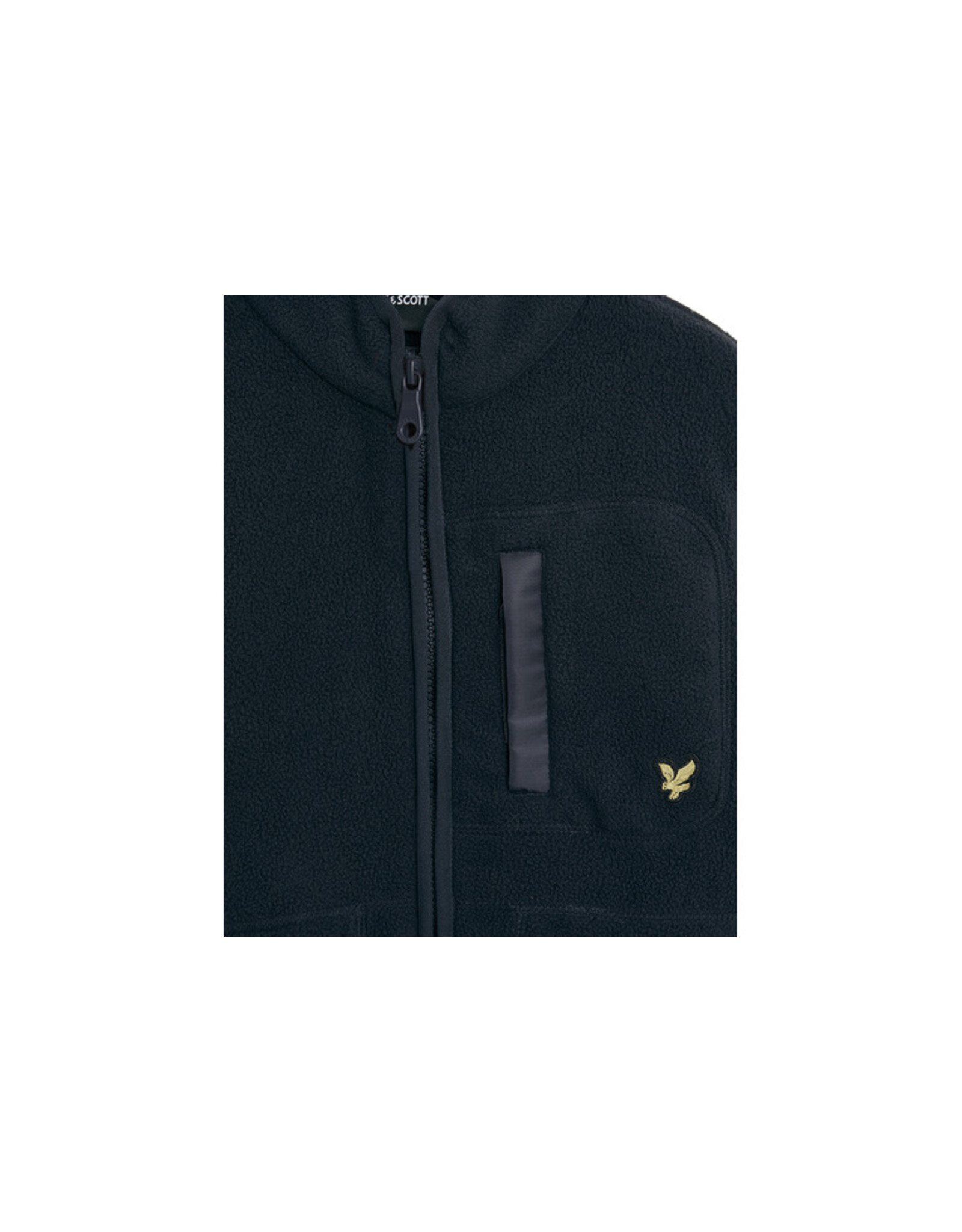 Lyle & Scott Microfleece sweat met rits dark navy