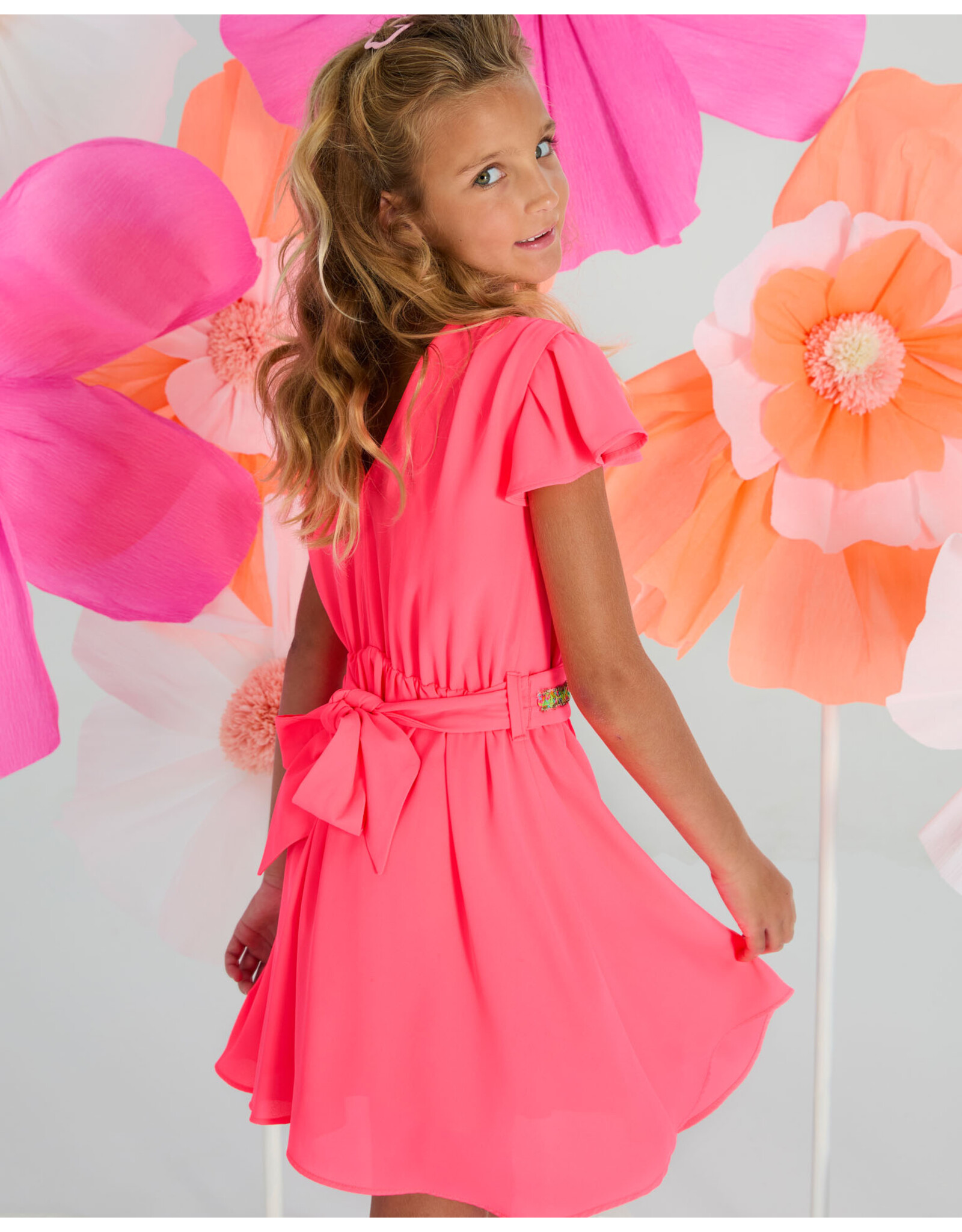 Blue Bay jurk Suzy neon pink