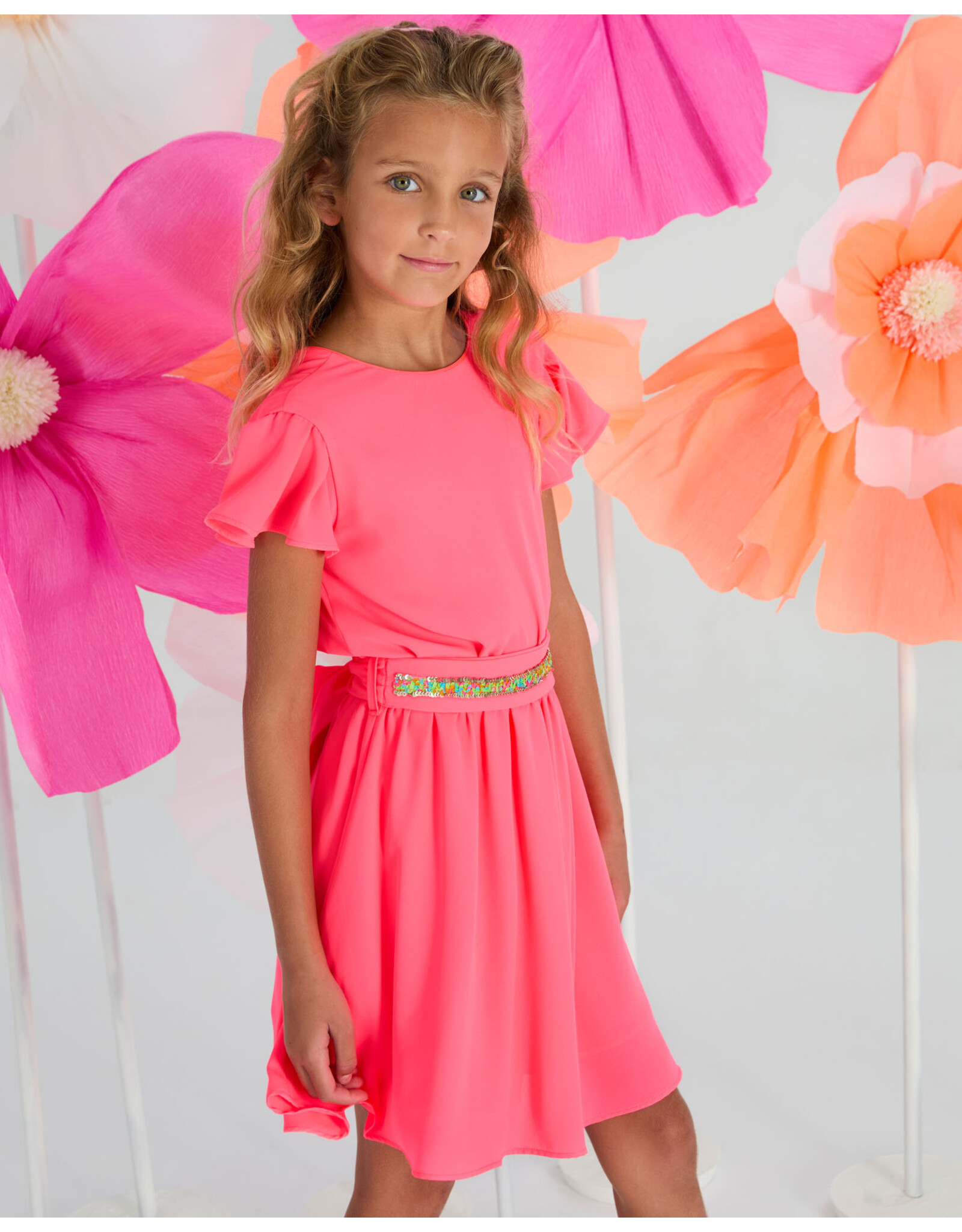 Blue Bay jurk Suzy neon pink