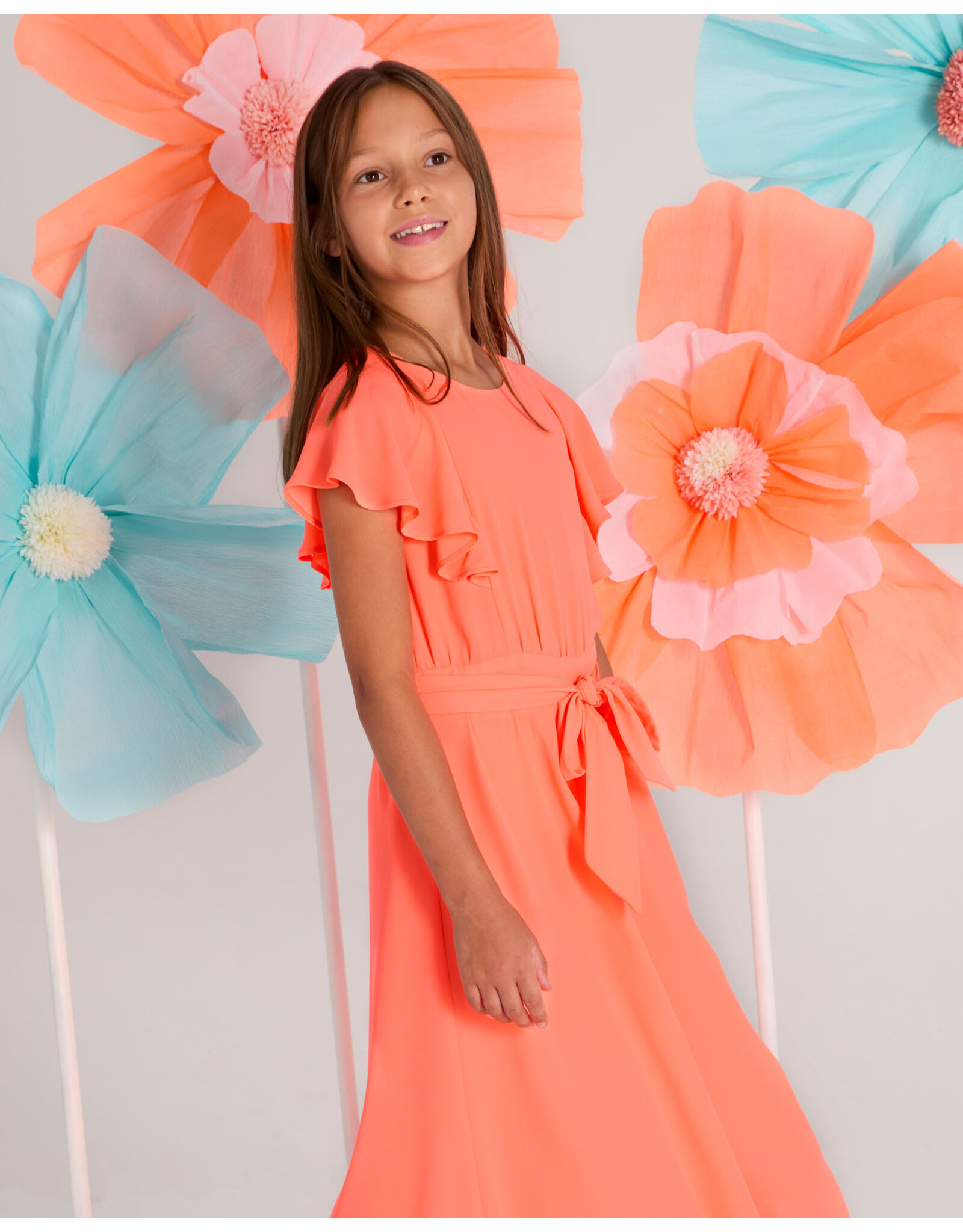 Blue Bay jumpsuit Zita neon oranje