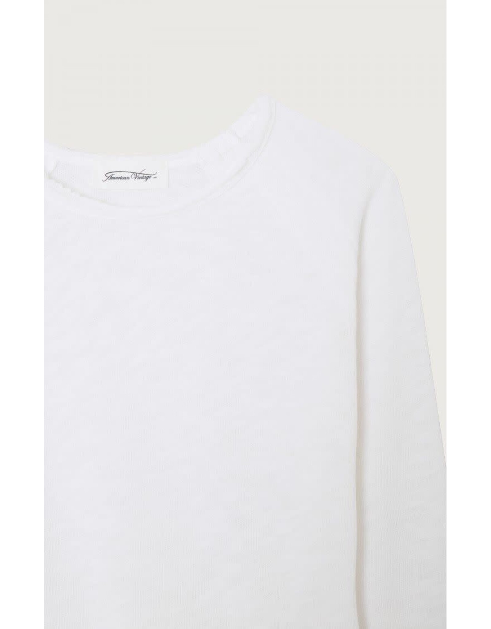 American Vintage t-shirt sonoma wit lange mouw