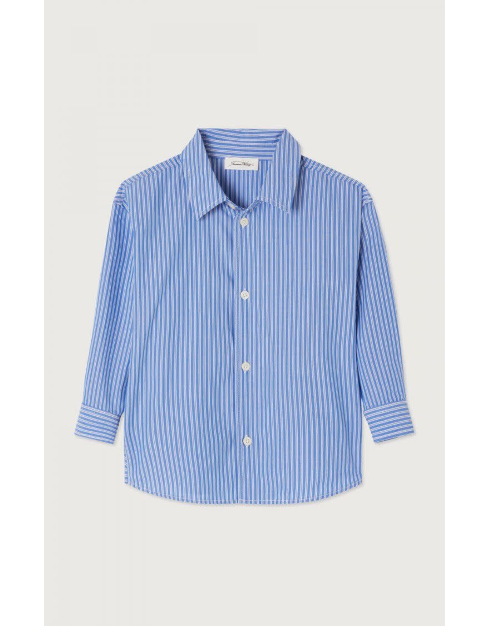 American Vintage hemd zatybay gestreept blauw wit