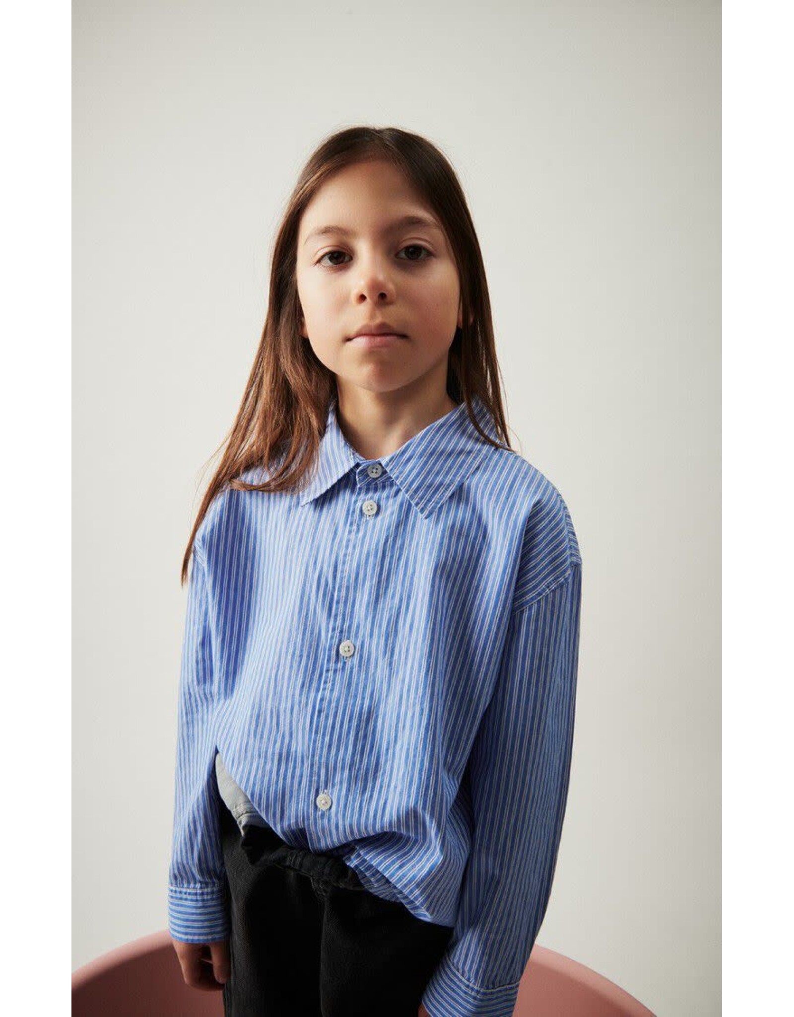 American Vintage hemd zatybay gestreept blauw wit