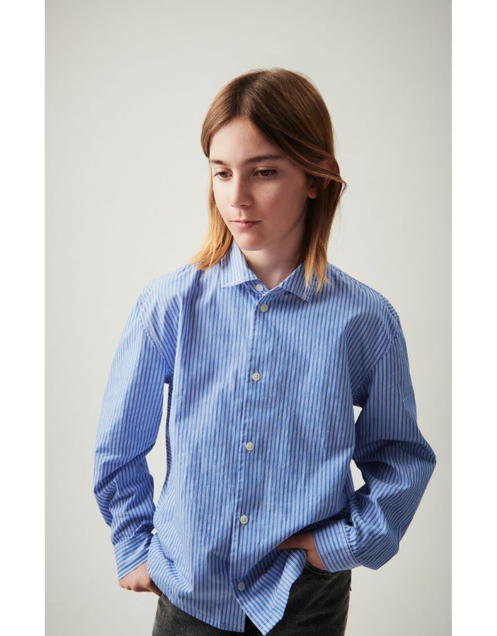 American Vintage hemd zatybay gestreept blauw wit