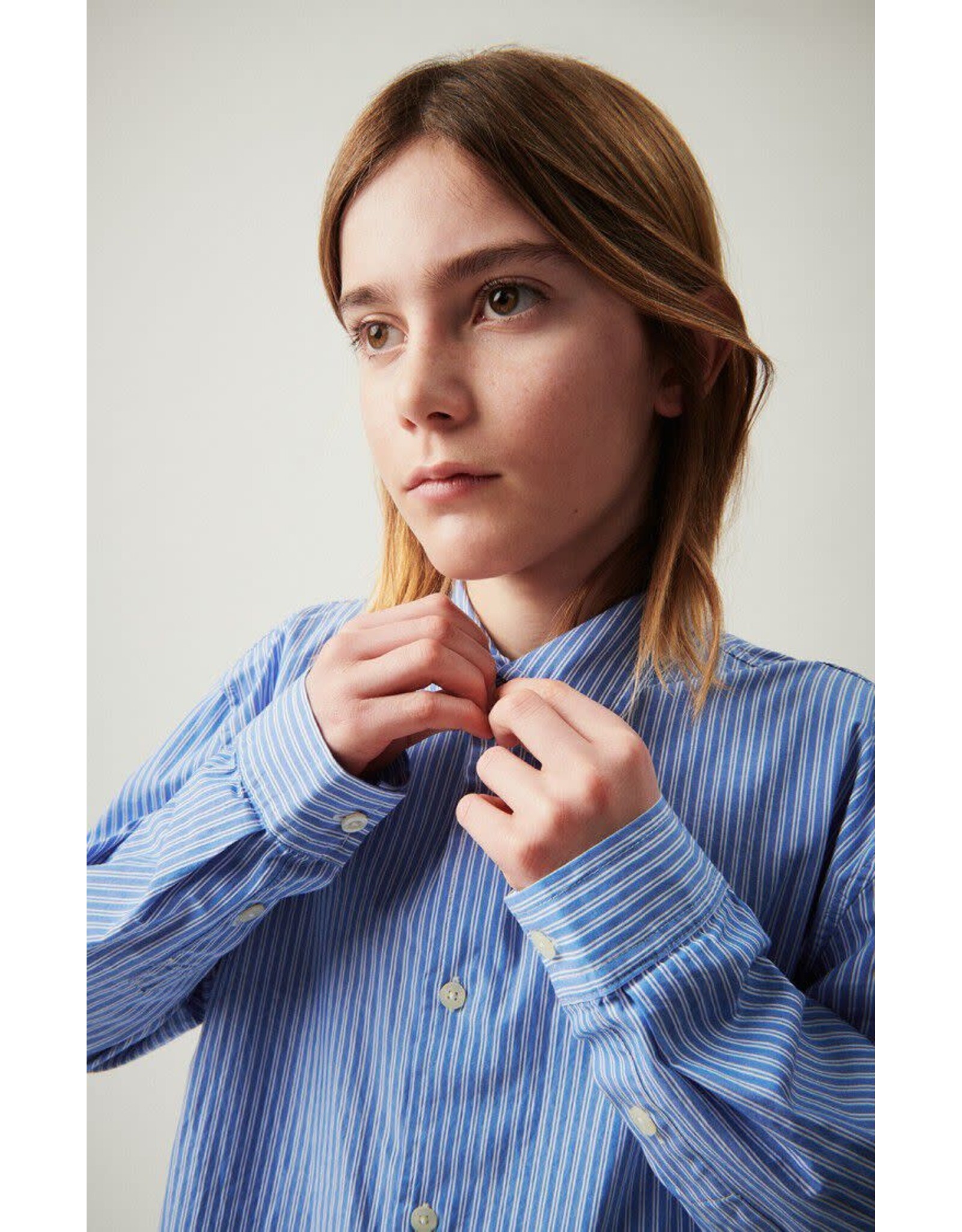 American Vintage hemd zatybay gestreept blauw wit