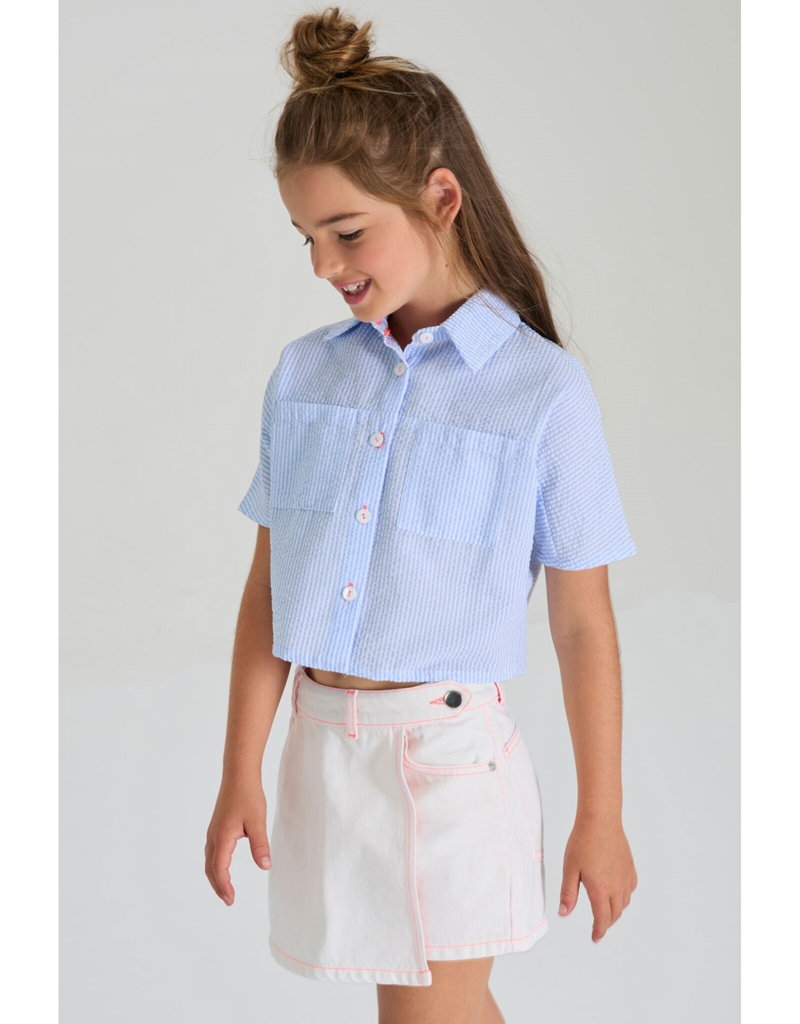 Blue Bay blouse Beatrice white blue