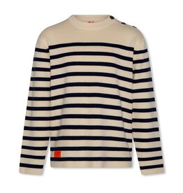 AO76 pull jule ecru marine gestreept