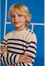 AO76 pull jule ecru marine gestreept